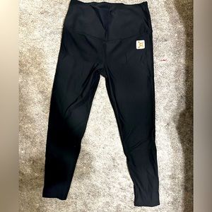 OTF Womens Ribbed Leggings Black Orangetheory Logo